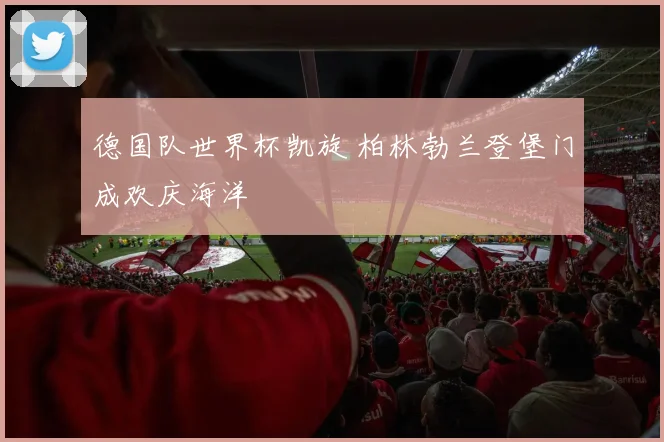 德国队世界杯凯旋 柏林勃兰登堡门成欢庆海洋